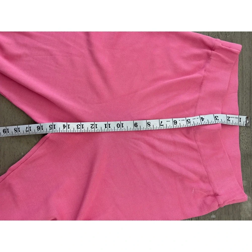 Zara Girls Pink Knit Wide Leg Pants Elastic Waist Side Slit Size S